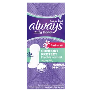 Always Comfort Protect Daily Liners – Light Absorbency (20 Count) 1