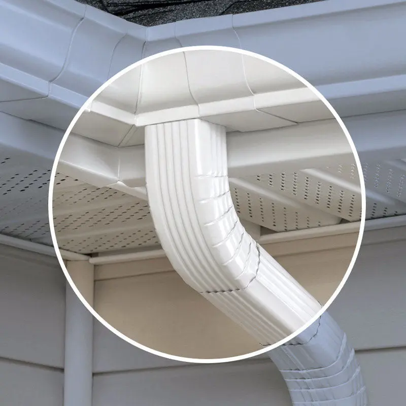 Amerimax White Aluminum A-Style Gutter Elbow – 2 In H × 3 In W × 17 In L (Model 27264) 1