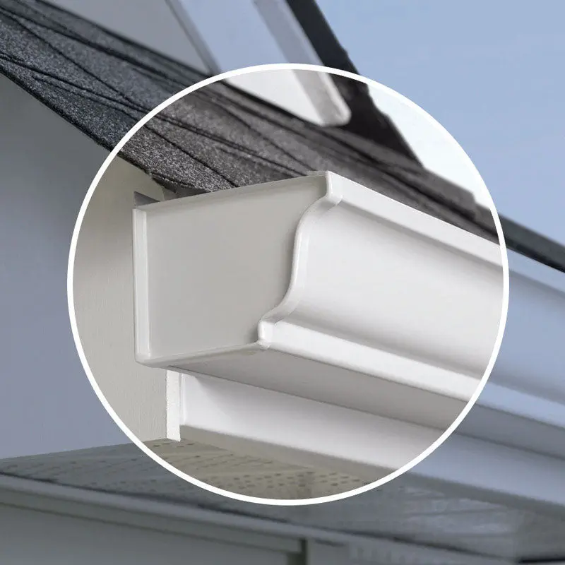 Amerimax White Aluminum K-Style Left End Cap – 5 In H × 5 In W × 5 In L, Pack Of 15 (Model 27205) 1