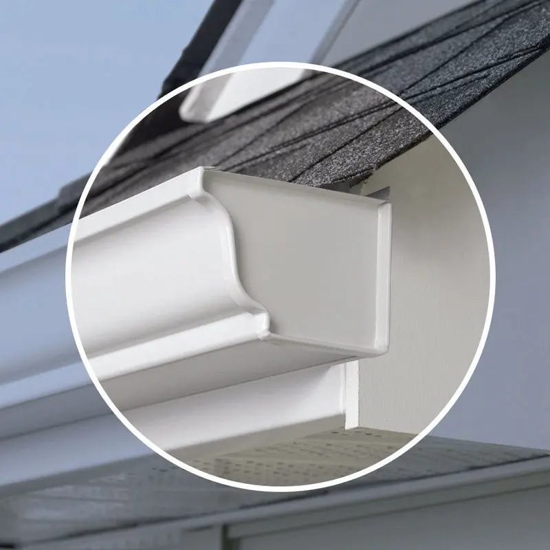 Amerimax White Aluminum K-Style Right End Cap – 5 In H × 3.5 In W × 5 In L, Pack Of 15 (Model 27206) 1