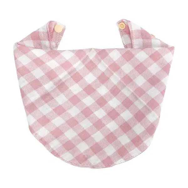Annabel Trends Gingham Bib & Burping Cloth In Pink Clay 1