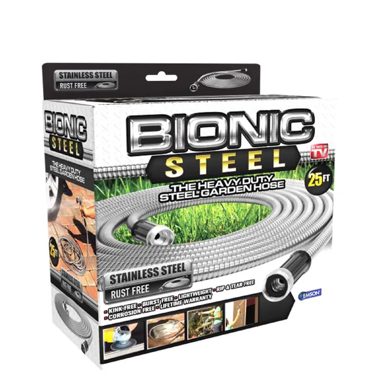 Bionic Steel Pro Compact Commercial-Grade Hose – 25 Feet, Silver 1