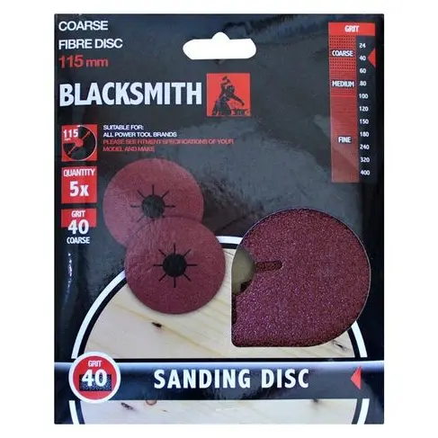 Blacksmith 115Mm Fibre Sanding Disc – 40-Grit For Rough Shaping 1