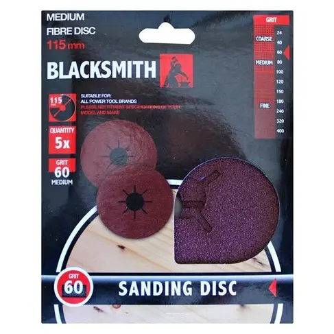 Blacksmith 115Mm Fibre Sanding Disc – 60-Grit For Aggressive Material Removal 1