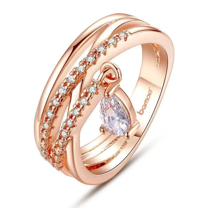 Bohemian Water-Drop Pendant Ring – Handcrafted Jir054 Design 1