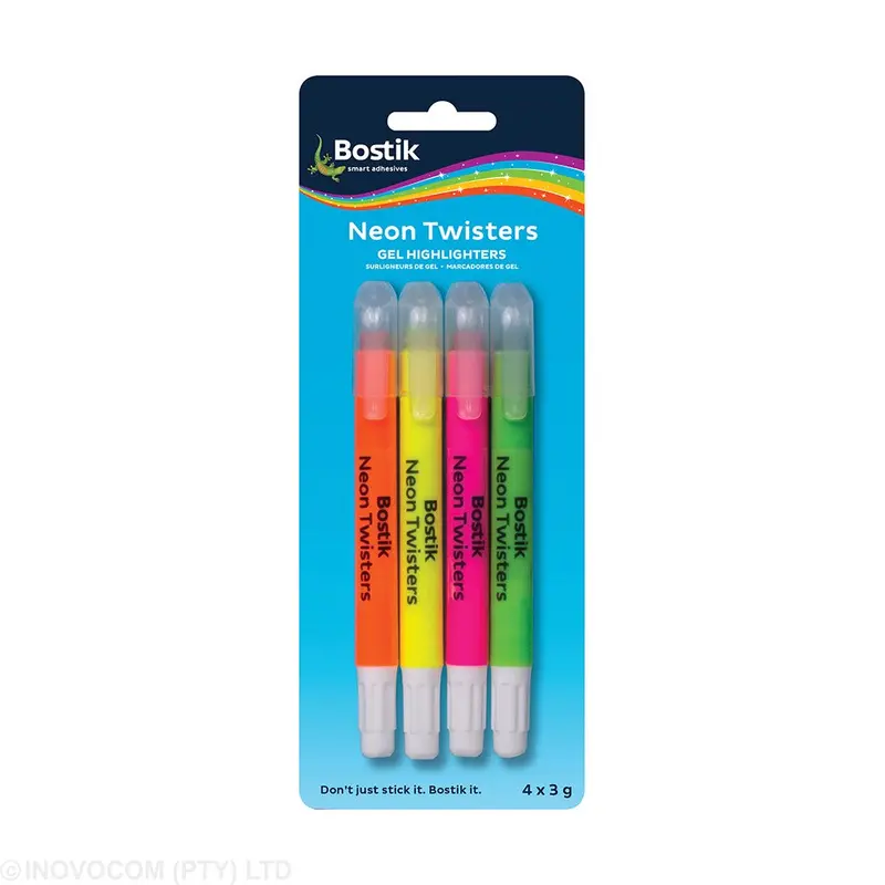 Bostik Slimline Wax-Based Highlighters – 4-Pack Assortment 1