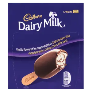 Cadbury Dairy Milk Mini Ice Cream Sticks – Pack Of 5 (60Ml Each) 1