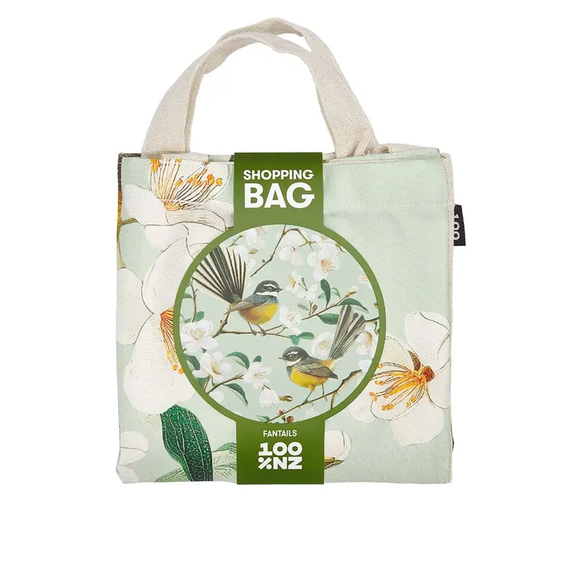 Chatty Fantail Nz Shopping Bag – Playful Illustration Cotton Tote 1