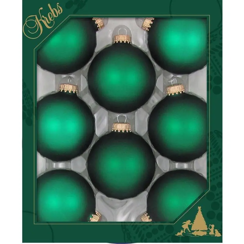 Christmas By Krebs Velvet Green Ball Ornament – 2-5/8-Inch Diameter, 8-Piece Set (Pack Of 12) 1