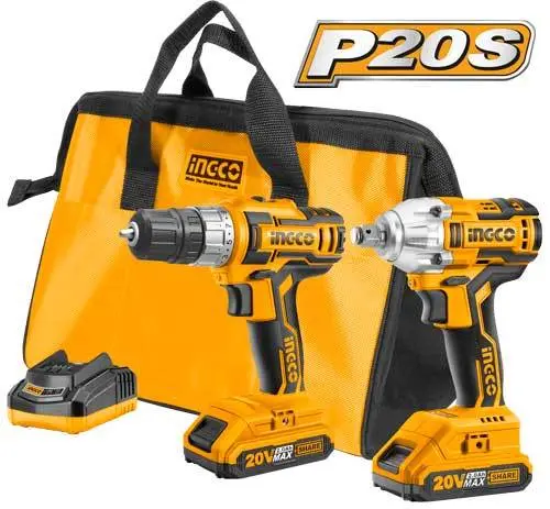 Ckli2007 20V Cordless 2-Tool Combo Kit – Impact Driver & Angle Grinder 1