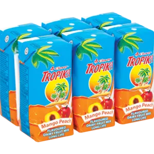 Clover Tropika Peach & Mango Dairy Blend – Long-Life Shelf-Stable, 6-Pack, 200Ml Cartons 1