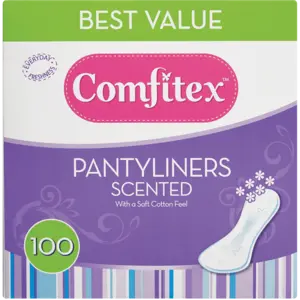 Comfitex Scented Pantyliners – 100-Count Gentle Floral Daily Liners 1