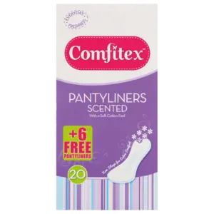 Comfitex Scented Pantyliners – 20-Count Convenient On-The-Go Pack 1