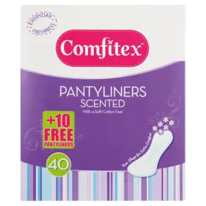 Comfitex Scented Pantyliners – 40-Count Refreshing Daily Care Pack 1