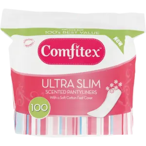 Comfitex Ultra-Slim Scented Pantyliners – 100-Count Fragranced Light Protection 1