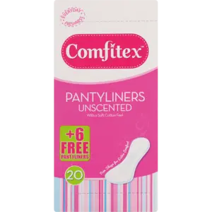 Comfitex Unscented Pantyliners – 20-Count Compact Starter Pack 1