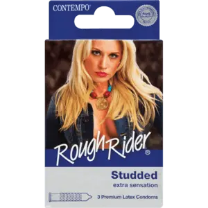Contempo Rough Rider Studded Condoms – 3-Pack 1