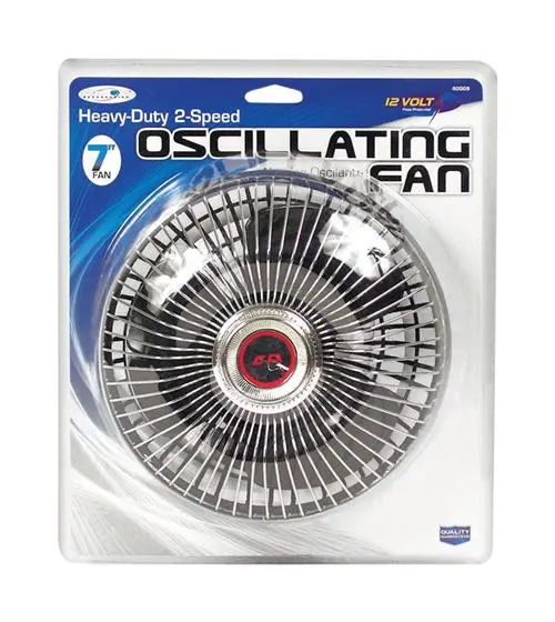 Custom Accessories 6-Inch Clamp-Mount Oscillating Fan – Dual-Speed 12V Portable Cooling Fan (Model 40009) 1
