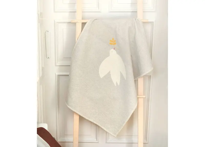 David Fussenegger Organic Baby Blanket – Soft Dove Gray Finish 1