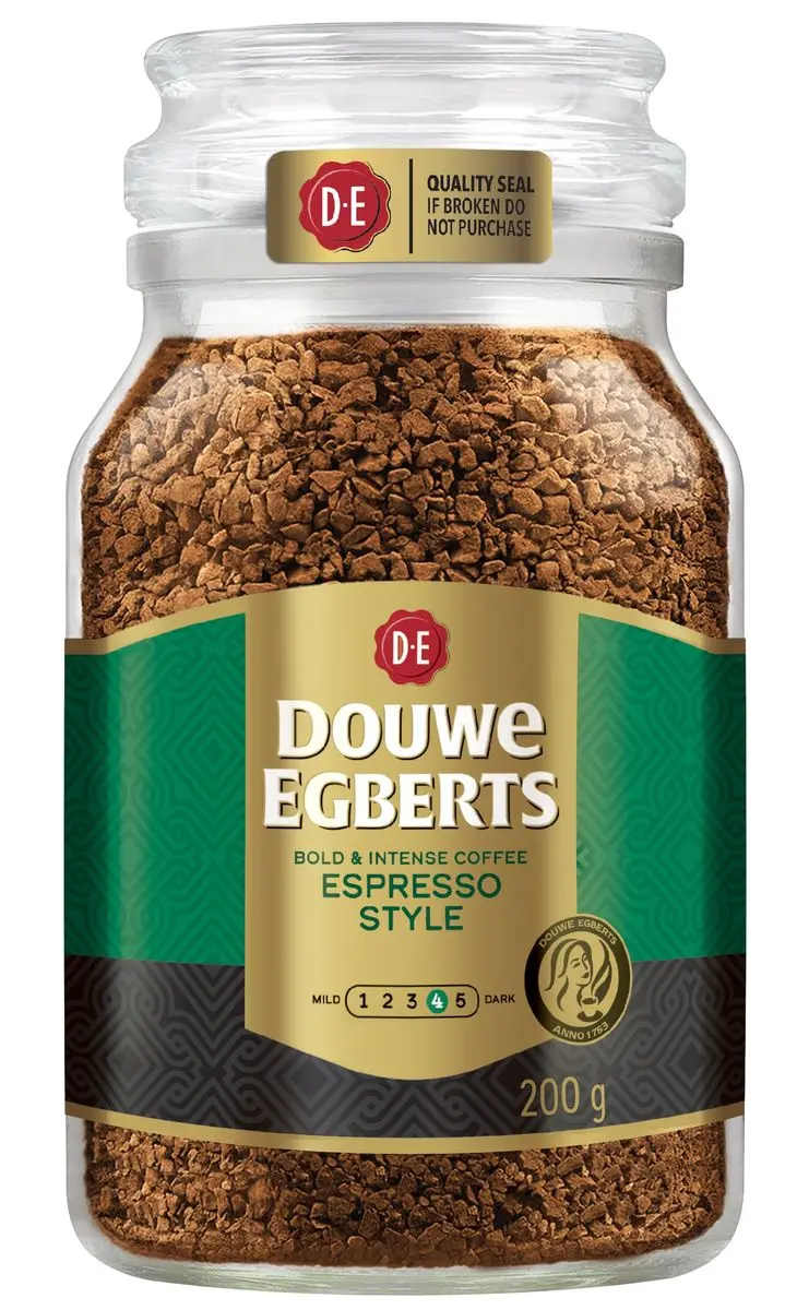 Douwe Egberts Espresso-Style Instant Coffee – 200G Glass Jar 1