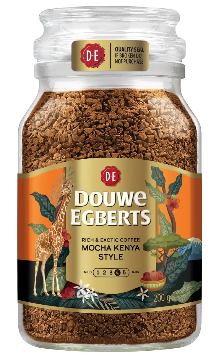 Douwe Egberts Mocha Kenya Style Instant Coffee – 200G Glass Jar 1