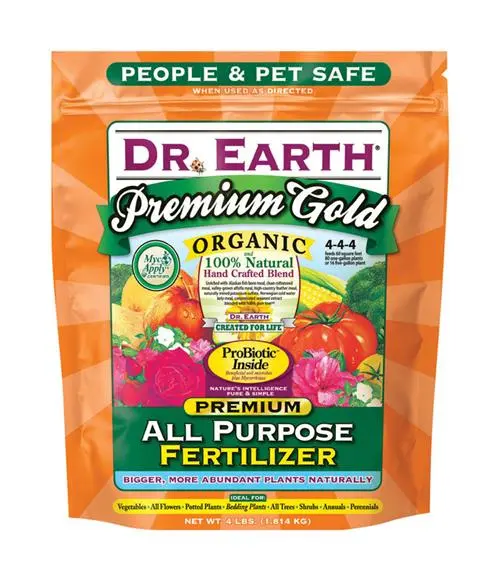 Dr. Earth Premium Gold All-Purpose Fertilizer – Organic Blend, 4 Lb Bag (Model 706P) 1