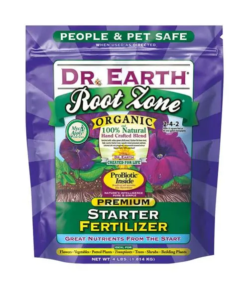 Dr. Earth Root Zone Starter Fertilizer – Transplant & Seedling Support, 4 Lb (Model 701P) 1