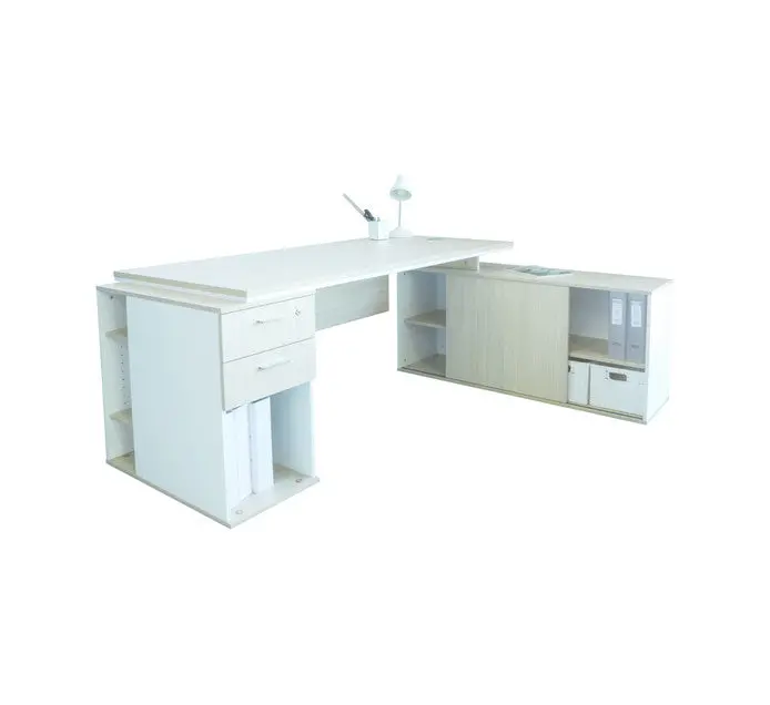 Elite Platinum L-Shaped Combo Desk (Right-Hand Setup) 1
