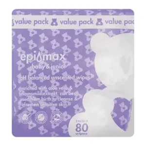 Epi-Max Baby & Junior Unscented Ph-Balanced Wipes – 3-Pack 1