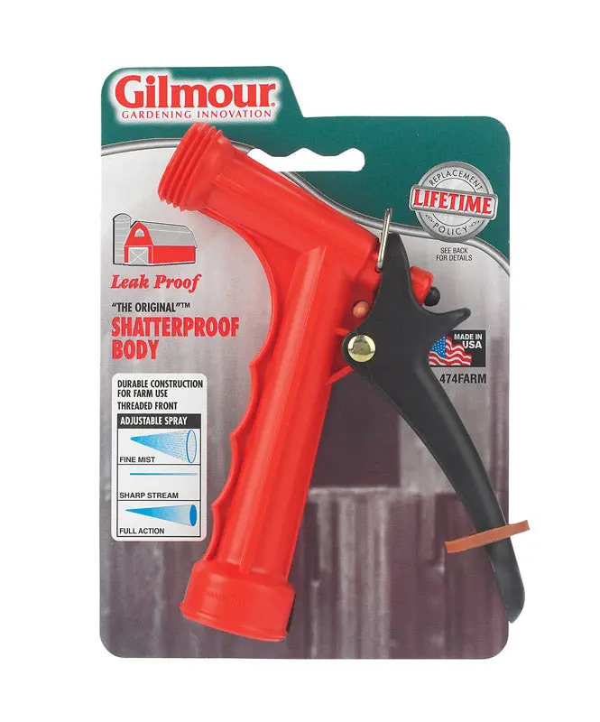 Gilmour 1065663 Front-Threaded Plastic Hose Nozzle – Continuous-Flow Design With Thumb Control 1