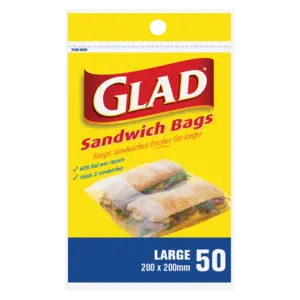Glad Large Flat Sandwich Storage Bags – 50-Pack 1