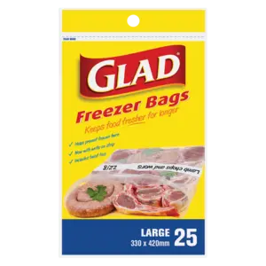 Glad Large Freezer-Safe Zipper Bags – 25-Pack 1