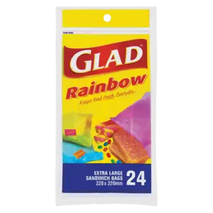 Glad Rainbow-Colored Sandwich Bags – 24-Pack 1
