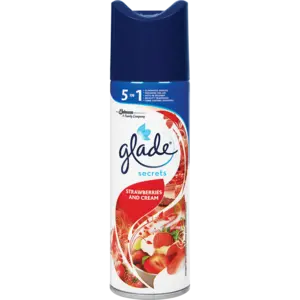 Glade Secrets Strawberries & Cream Aerosol – 180Ml Sweet Fragrance Spray 1