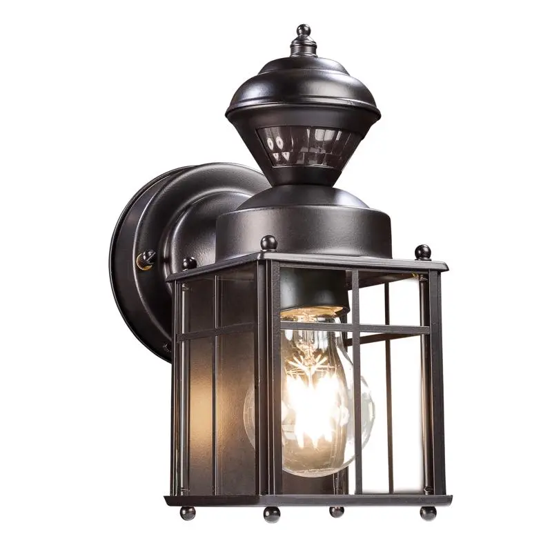 Globe Electric Franklin Matte Black Led Wall Lantern With Motion Sensor 1