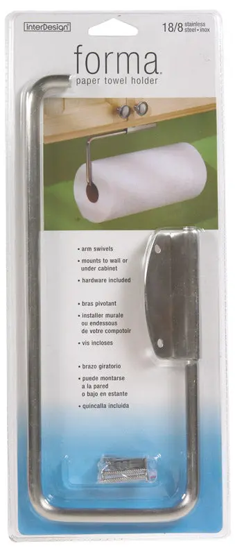 Interdesign Forma Swivel-Mount Wall Paper Towel Holder – Adjustable Chrome Fixture (Model 39370) 1