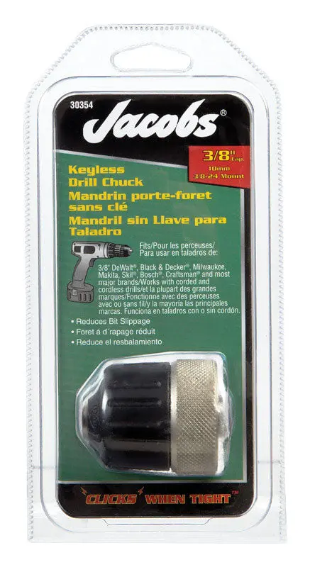 Jacobs 30354 Hand-Tite Chuck (10Mm / 3/8" Capacity) 1