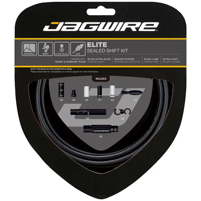 Jagwire Elite Shift Cable Kit – Dual-Control (2X) Housing & Cables For Shimano/Sram 1