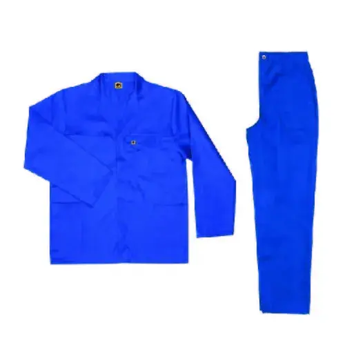 Javlin Plain Royal Blue Cotton Two-Piece Conti Suit 1