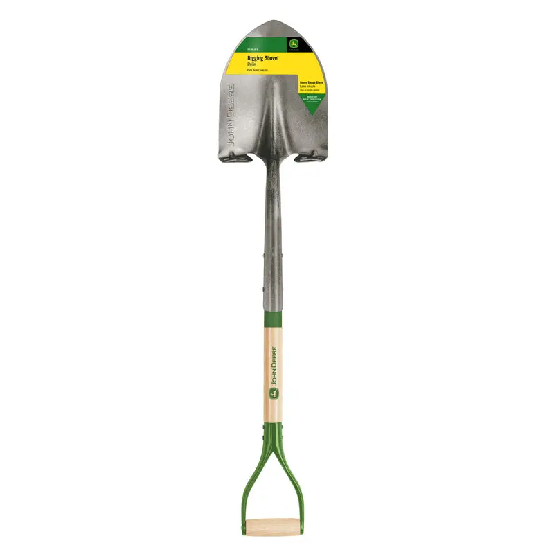 John Deere 42-Inch Digging Shovel – Reinforced Steel Blade, Ergonomic Wood Handle 1