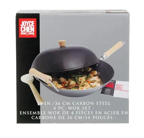 Joyce Chen 4-Piece Carbon Steel Wok Set With 14-Inch Wok 1