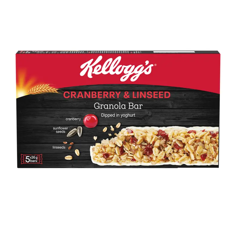 Kellogg’S Granola Bars – Cranberry & Linseed Multipack (5 × 36G) 1