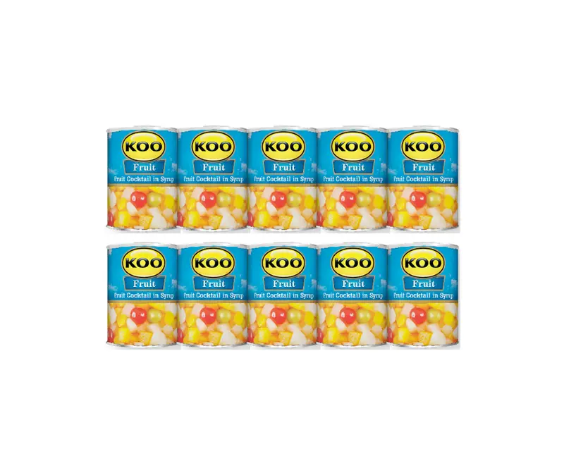 Koo Fruit Cocktail In Juice – 10 X 410G Cans Of Refreshing Mixed Fruit 1