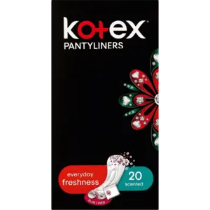 Kotex Everyday Freshness Scented Pantyliners – 20-Count Light-Duty Liners 1