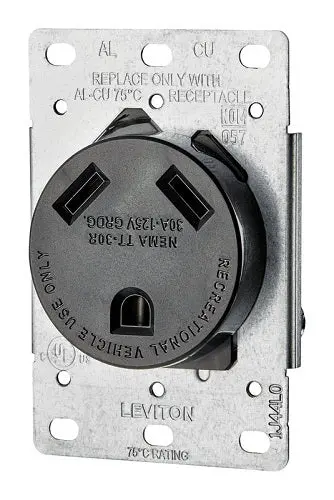Leviton 30-Amp Flush-Mount Receptacle – Nema L5-30R Configuration (07313-S00) 1