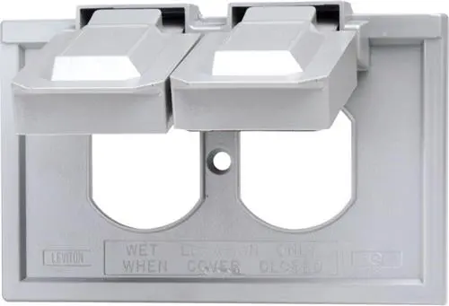 Leviton 4976 Horizontal Outdoor Cover Plate For Duplex Receptacles 1