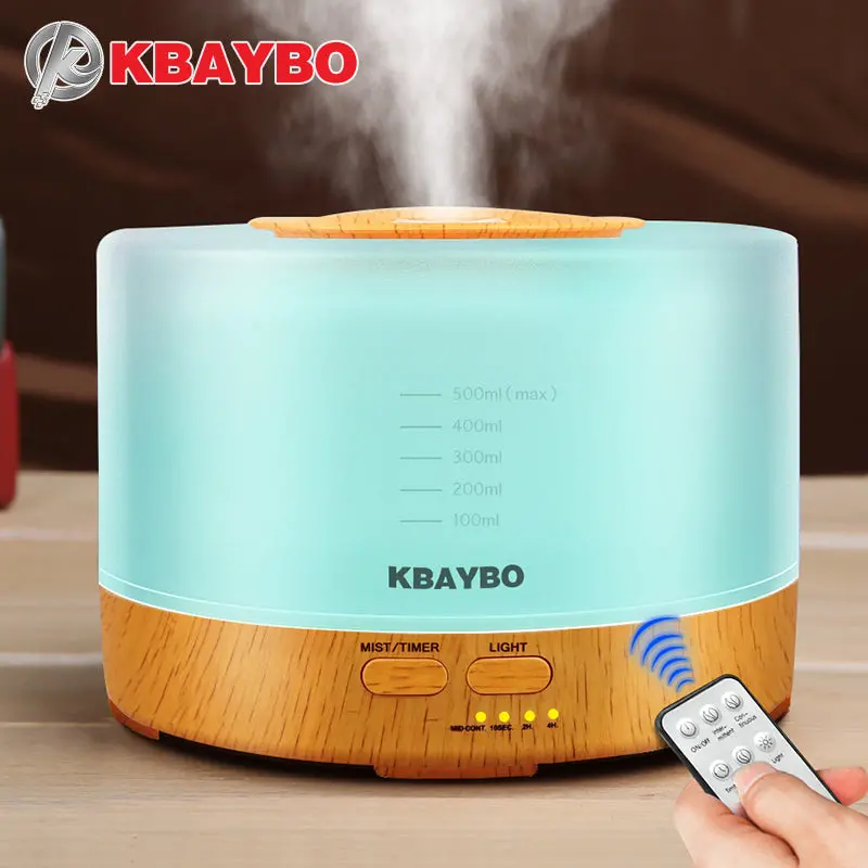 Light-Wood 500Ml Ultrasonic Cool Mist Humidifier With Remote 1