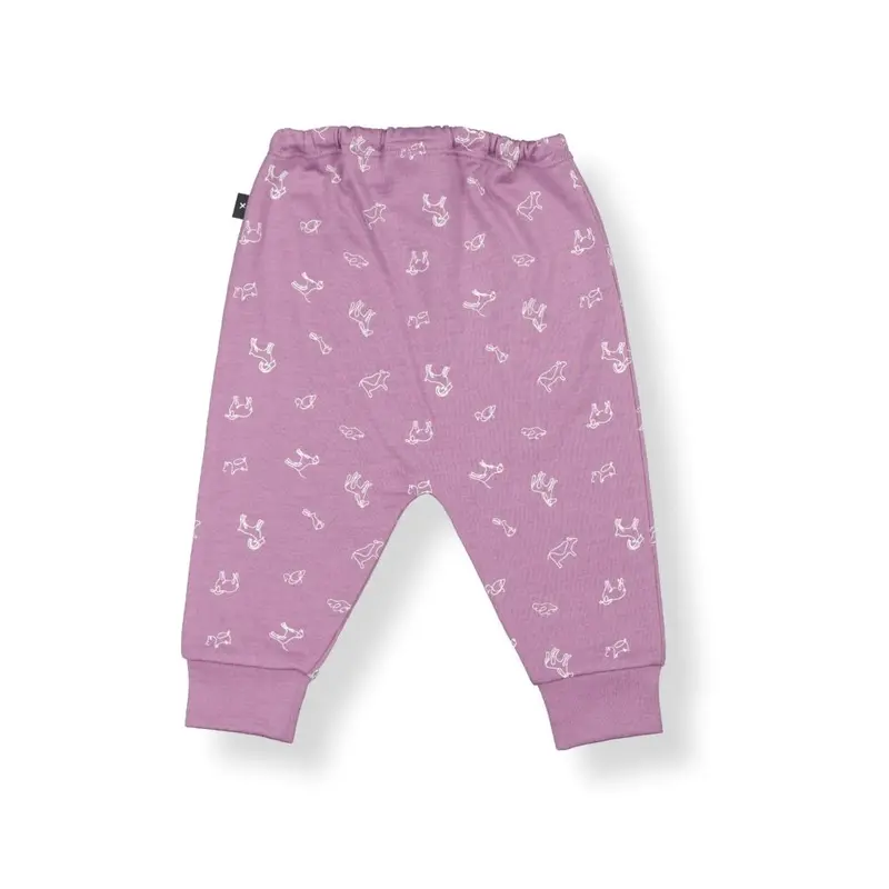 Little Flock Of Horrors Asher Pants – Mauve Animal Print 1