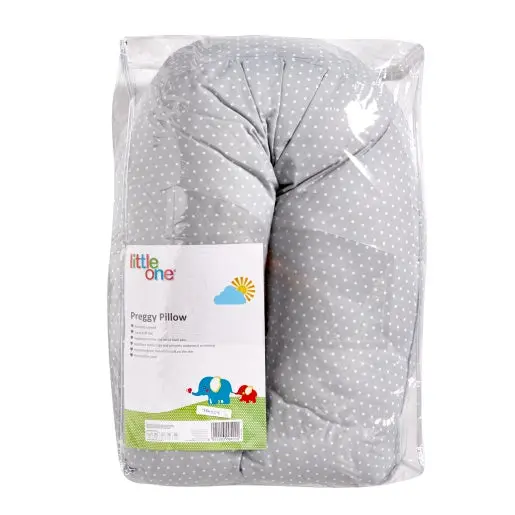 Little One Grey Dotted Pregnancy Support Pillow 1