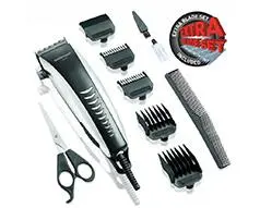 Mellerware Swift 12-Piece Hair Clipper Set – Plastic Body, Silver Finish, 10W 1